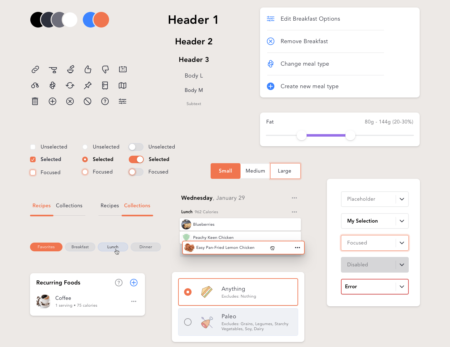 A sample of components