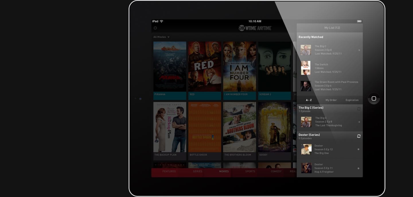 My list in the iPad app