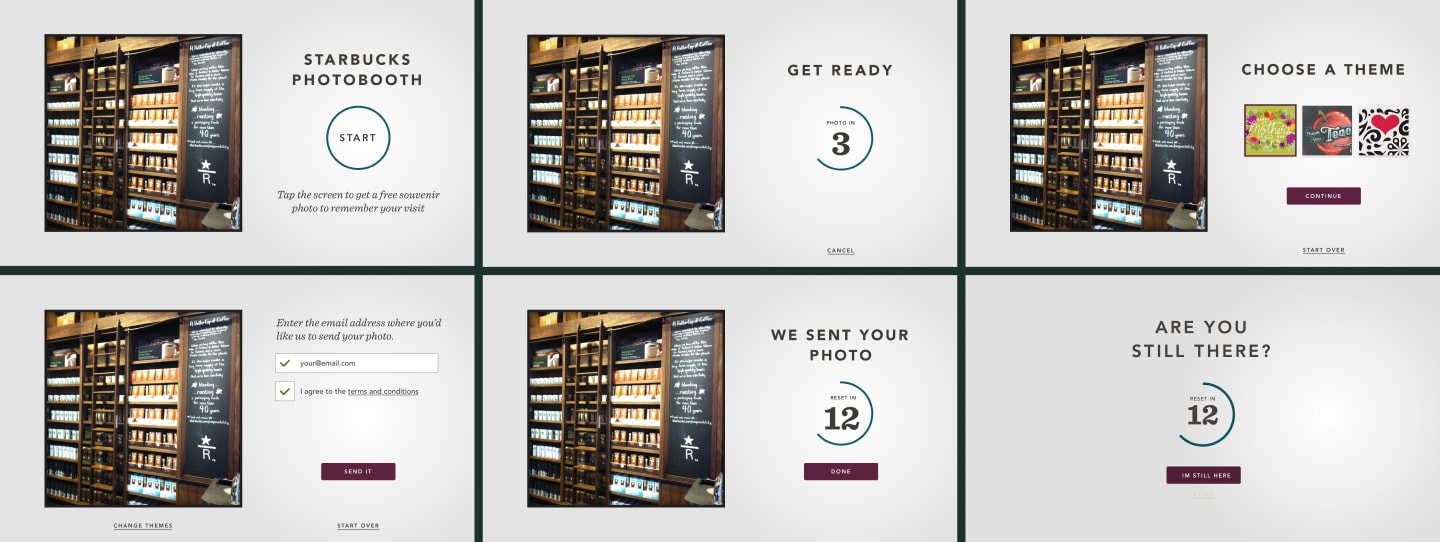 Screenshots from Starbucks roastery app