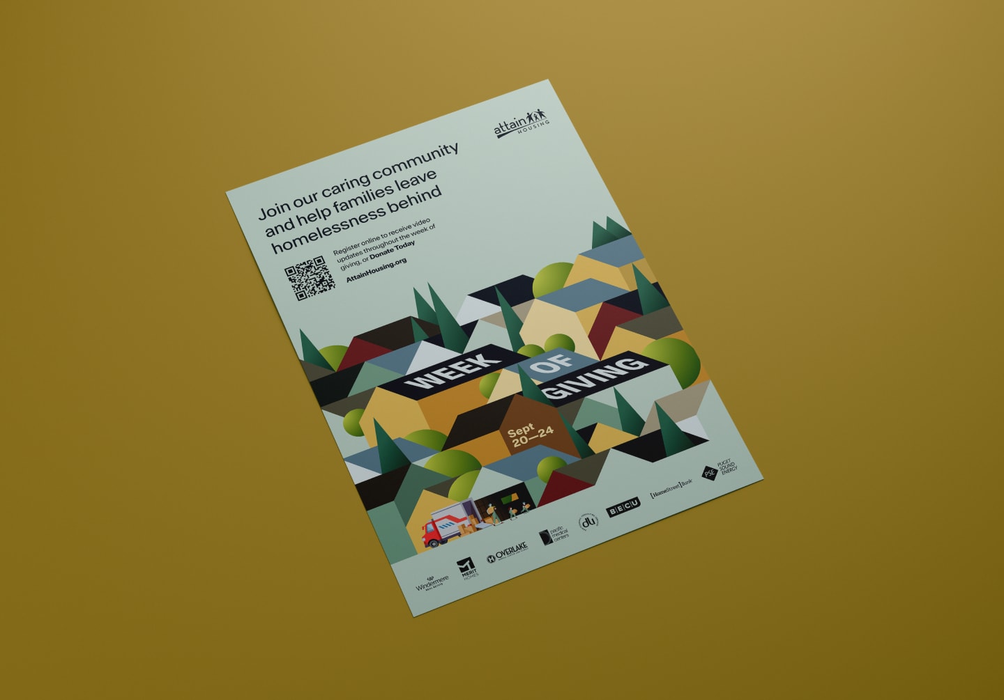 A poster on a marigold background